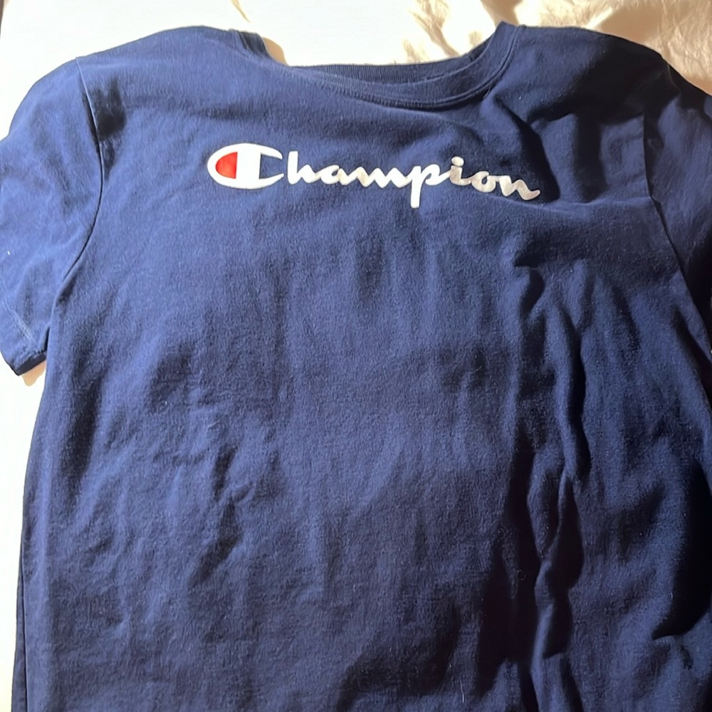 Navy blue Champion tshirt. Size small.